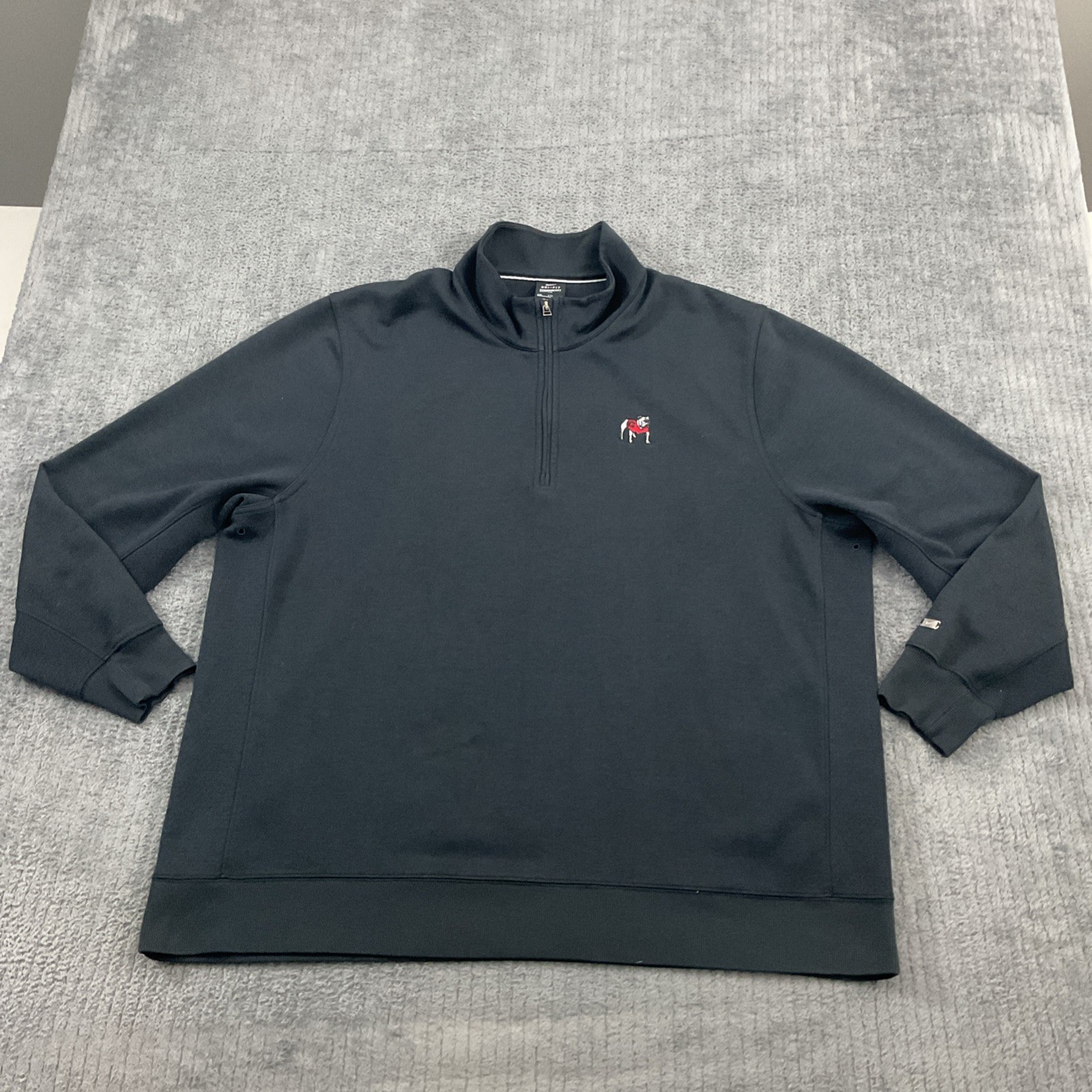 Georgia Bulldogs Mens XXL Nike 1/4 Zip Pullover Performance Stretch Black Dawgs
