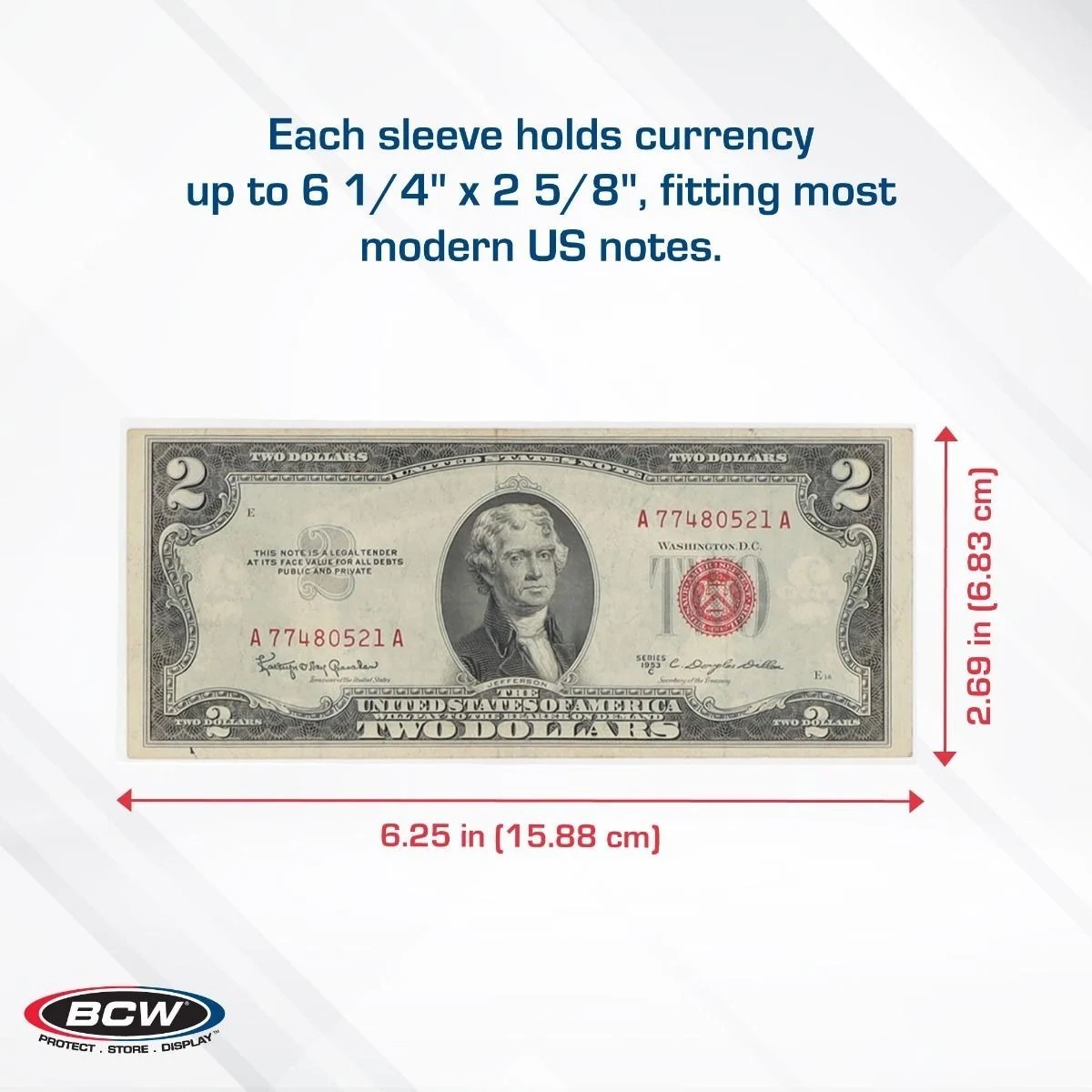 NEW ( 5,000 ct) BCW Currency Sleeve- Regular Bill