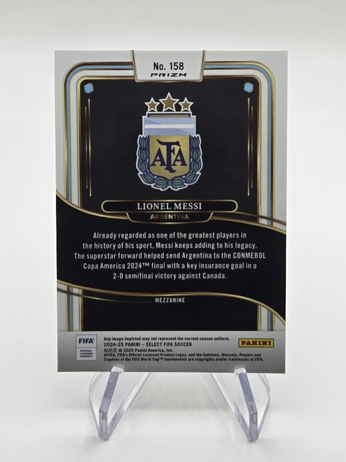 2024-25 Panini Select Fifa – Mezzanine Lionel Messi #158 Multi-Color Prizm