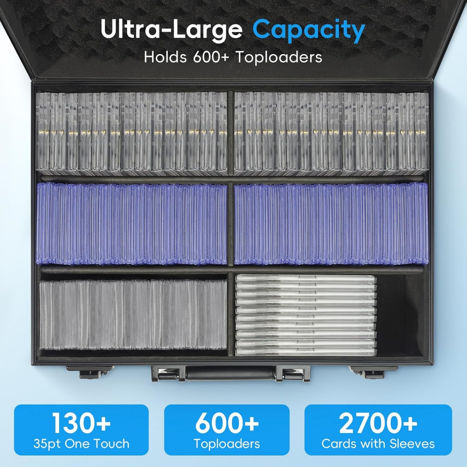New Toploader Case Hard For 3″x4″ 35pt Sports Cards Storage Holds Boxes 600+ US