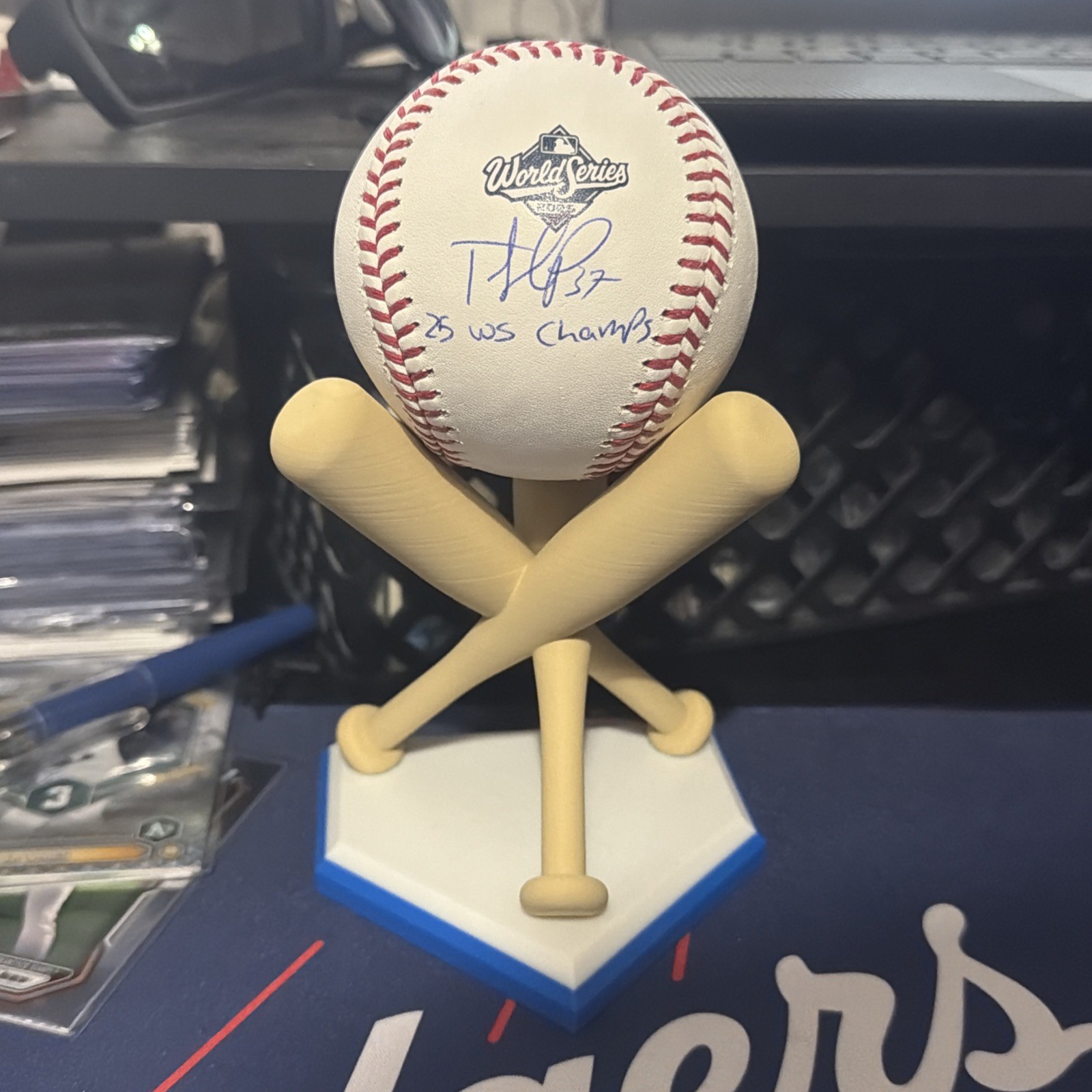 Baseball Display Stand 3D PLA Filament Printed Plastic Baseball Stand Holder