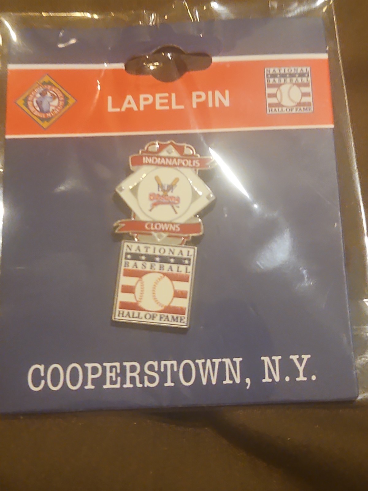 indianapolis clowns mlb hof baseball hall of fame pin banana ball bananas indy
