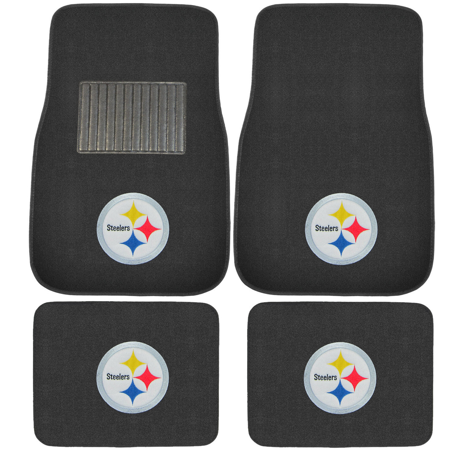 4PC NFL Pittsburgh Steelers Car Truck Black All Weather Carpet Floor Mats Set