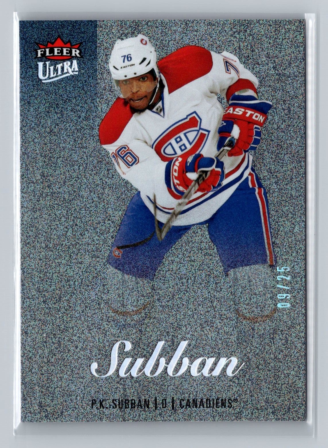 2013-14 Fleer Showcase Ultra Platinum Medallion #19 P.K. SUBBAN 09/25 CANADIENS
