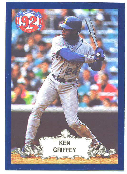 Ken Griffey 1992 American Sports Monthly Blue Foil Card Batting Seattle Mariners