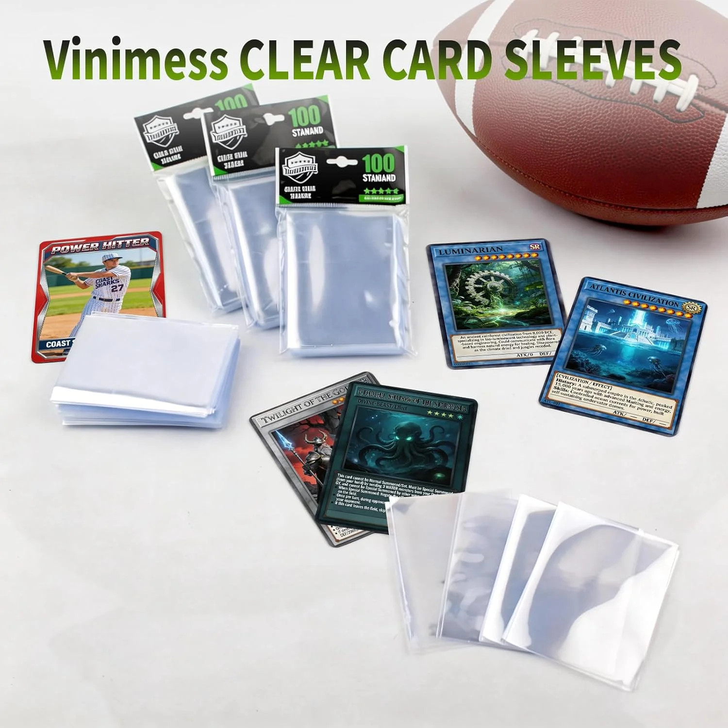 600 Counts Card Sleeves for Trading Cards, Soft Penny Sleeves Clear Baseball Car