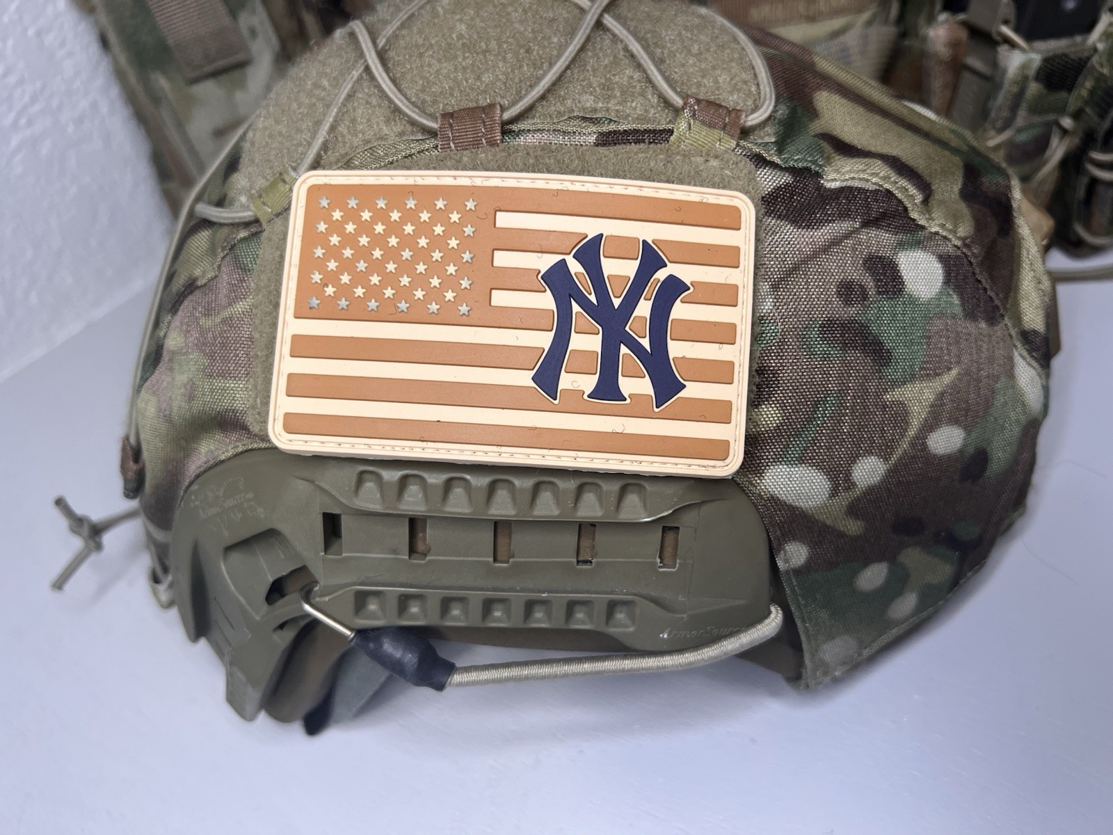 Military Combat American Flag New York Yankees PVC Patch W Vlcro