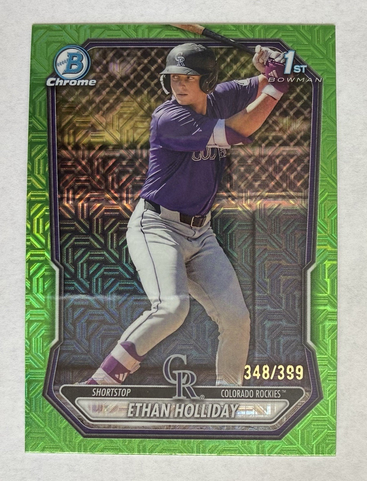 2026 Bowman Chrome 1st Bowman Ethan Holliday Lime Green /399 BCP-1 – Rockies