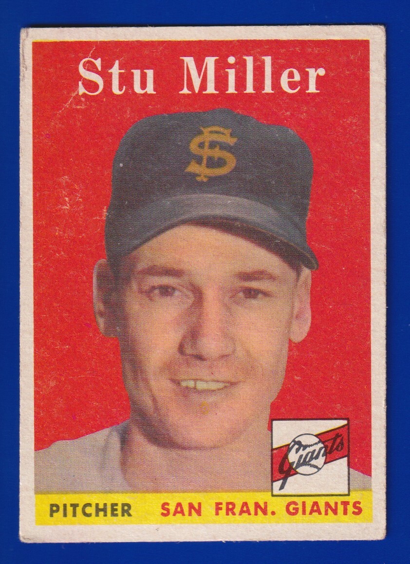 STU MILLER giants 1958 TOPPS #111 VERY GOOD