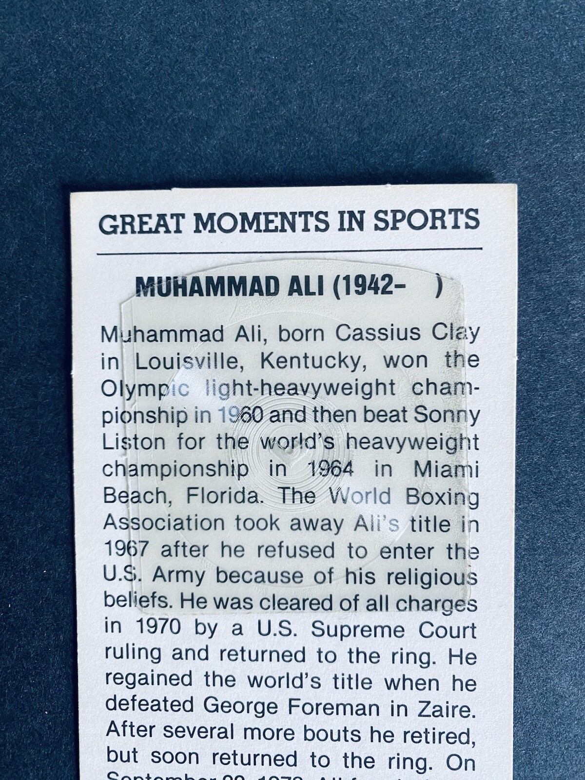 1979 MUHAMMAD ALI GREAT MOMENTS IN SPORTS UNITED PRESS INT BOXING.