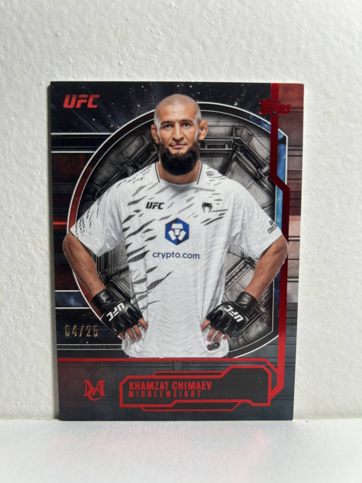 2026 Topps UFC Knockout #’d /25 Museum Collection Red – Khamzat Chimaev #MC-100