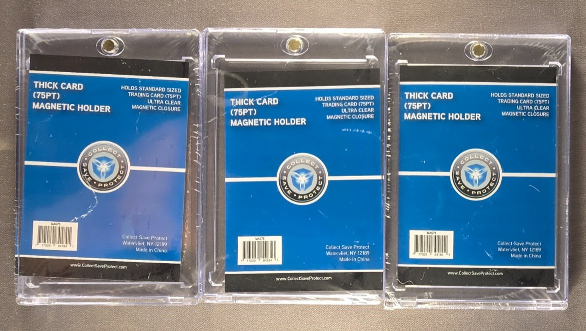 (3x) CSP 75pt Magnetic Card Holders One Touch 75 pt 75 Point Thick Card Size