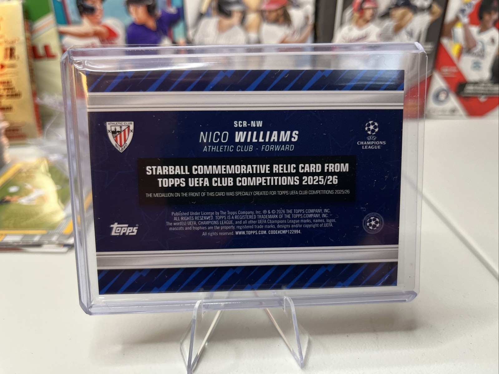 2025-26 Topps UEFA Club Competitions #SCR-NW Nico Williams Starball Relic