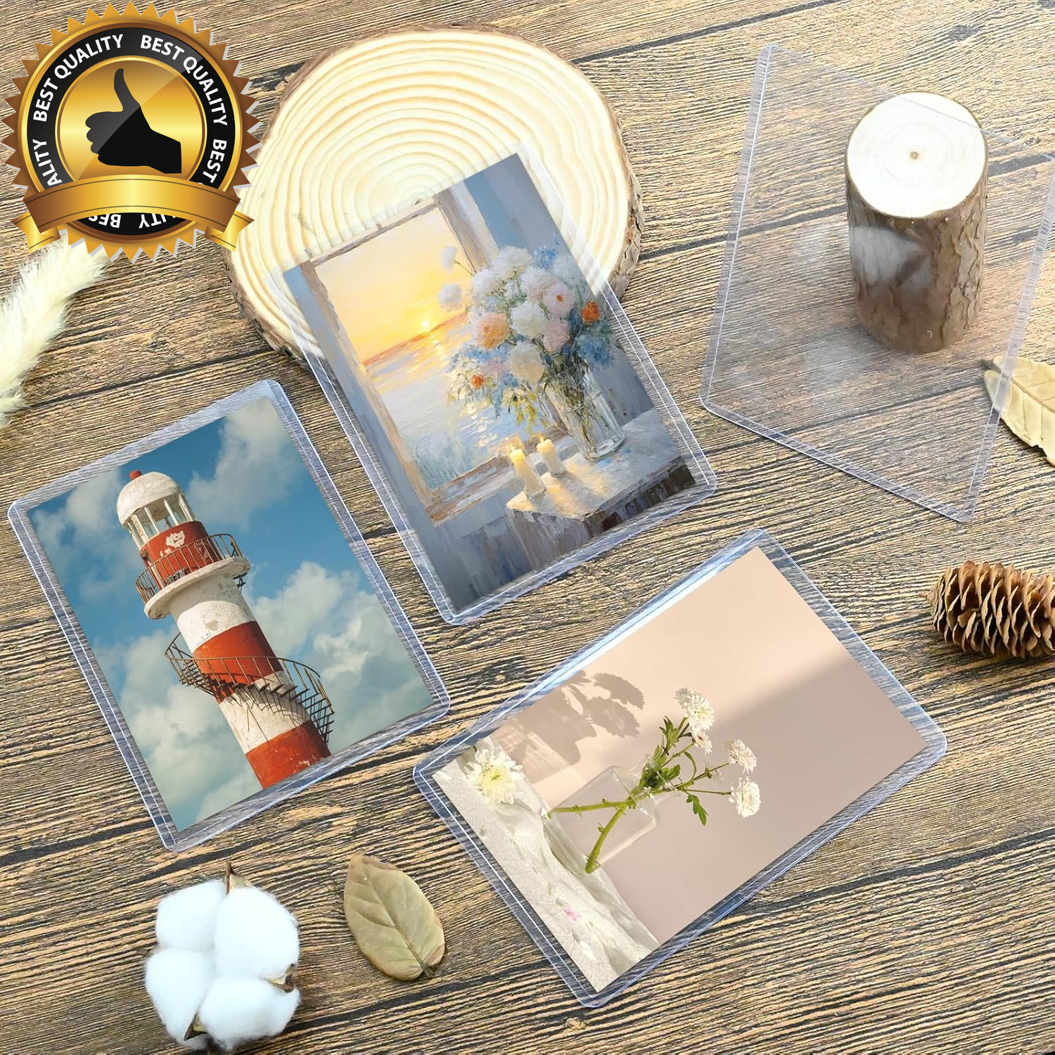 15 Pack Post Card Photo Top Loaders 4 X 6 Inches Hard Plastic Cards Sleeve Prote