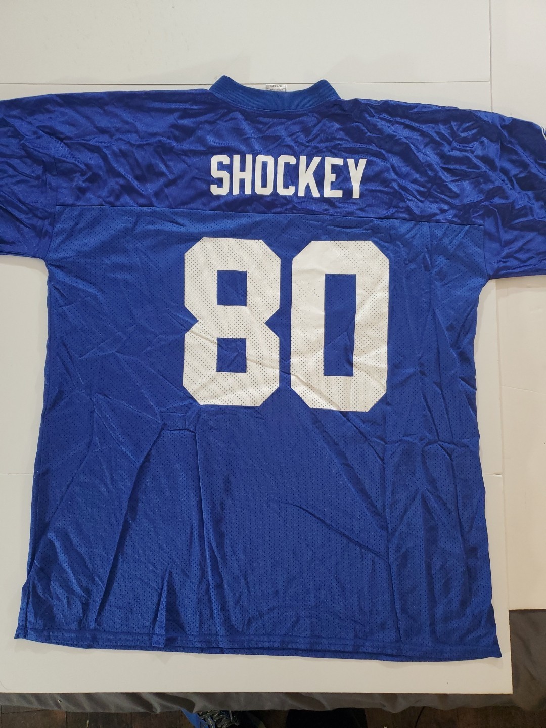 VTG New York Giants Jersey XXL Shockey Mens Reebok Blue 2XL