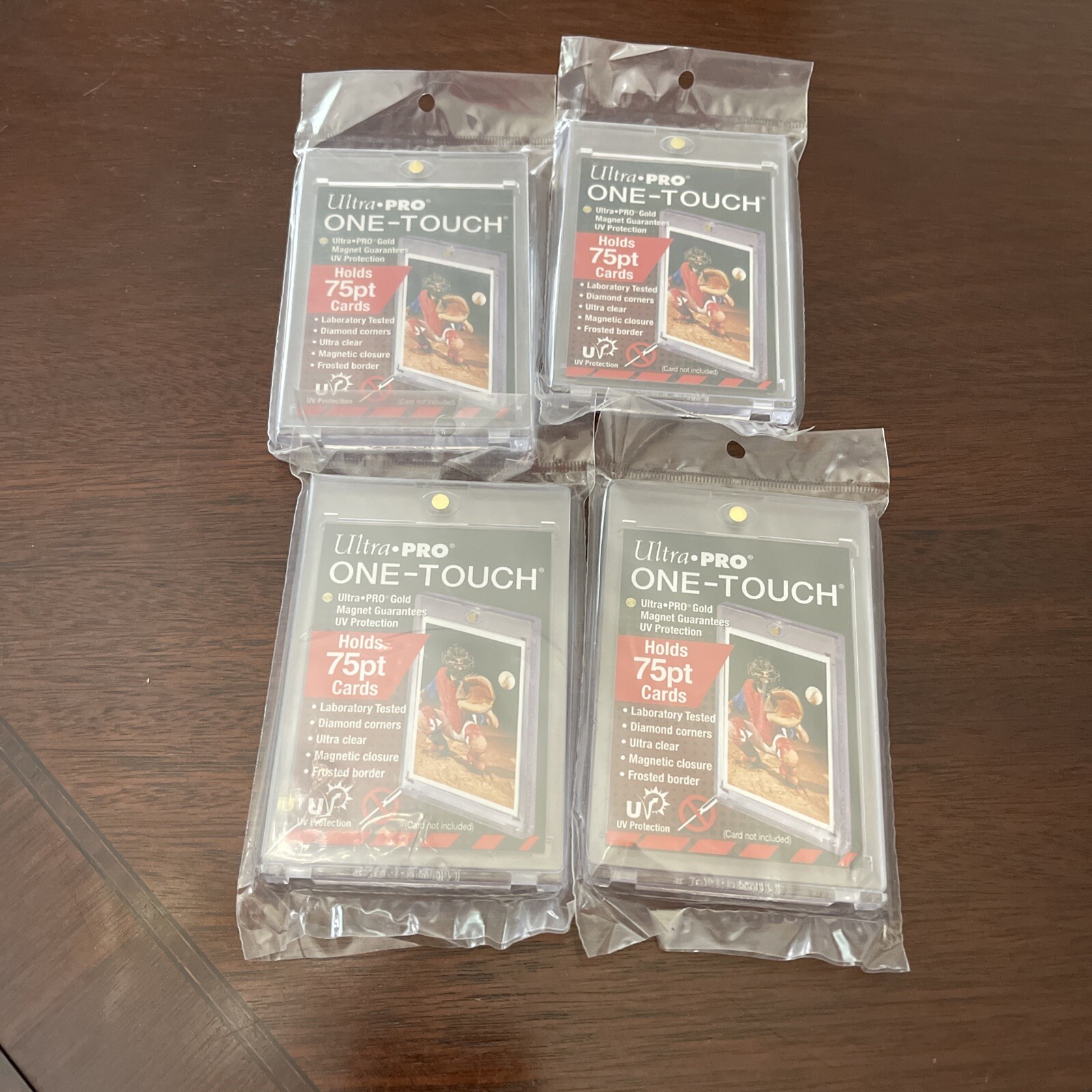 4 Pack of 75pt Ultra PRO One Touch Magnetic Trading Card Holder Mag Case
