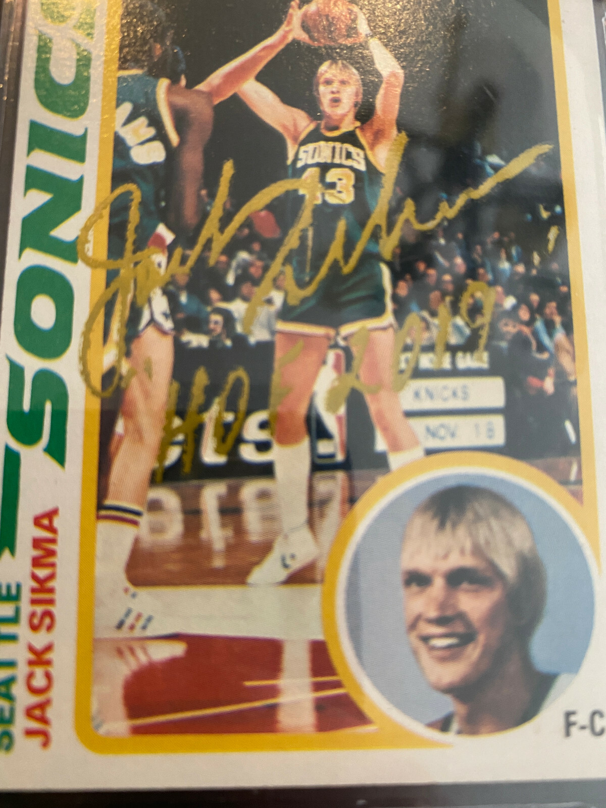Jack Sikma Signed 1978-79 Topps RC Card #117 BGS Encapsulated Gold Sharpie Inscr