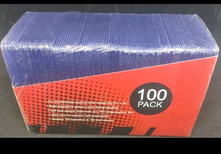 LOVFEN Trading Card Protectors 100 Pack Top Loaders 35 point 3×4