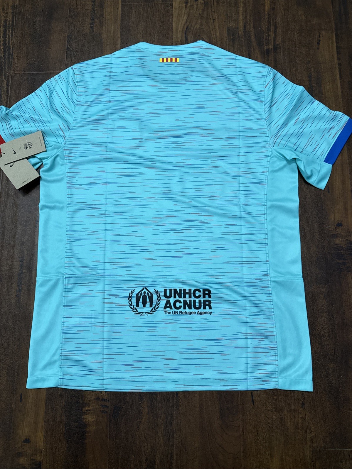 NWT Nike Authentic FC Barcelona Aqua-487 Soccer Jersey DX9820 Men’s L. A4