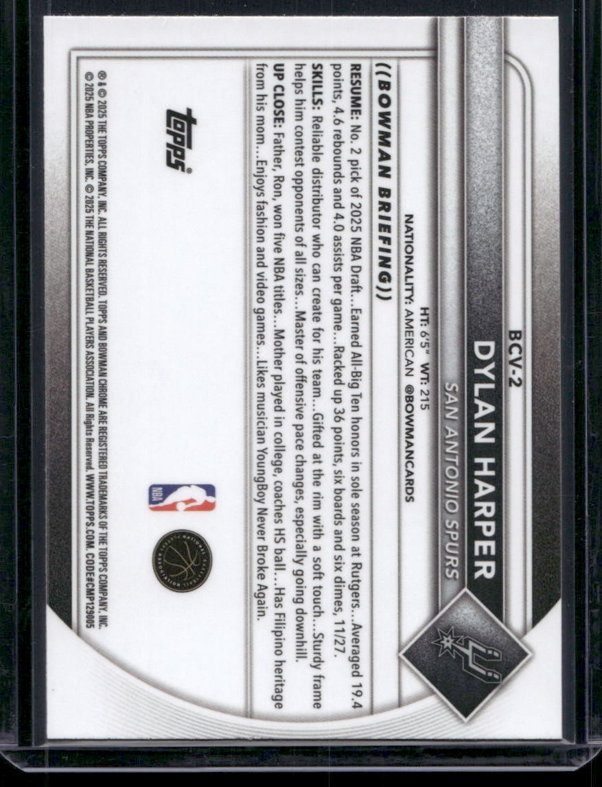 2025-26 Bowman #BCV-2 Dylan Harper Chrome