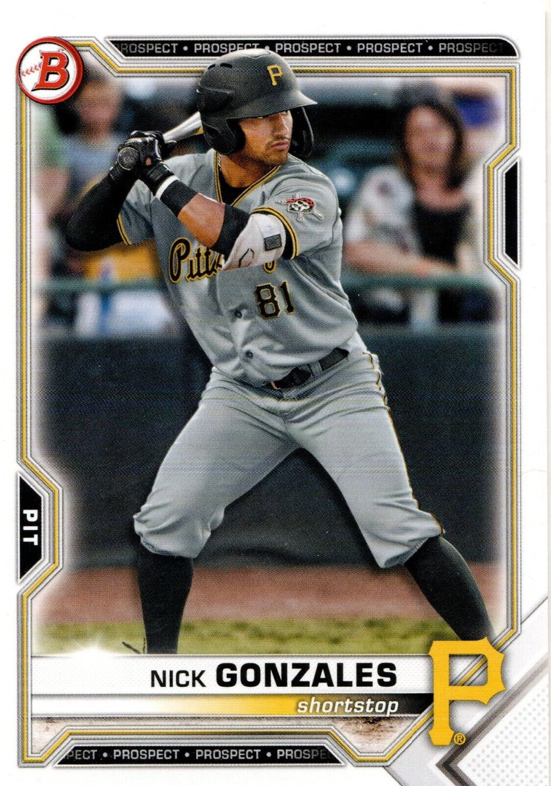Nick Gonzales Pittsburgh Pirates 2021 Bowman Draft Card