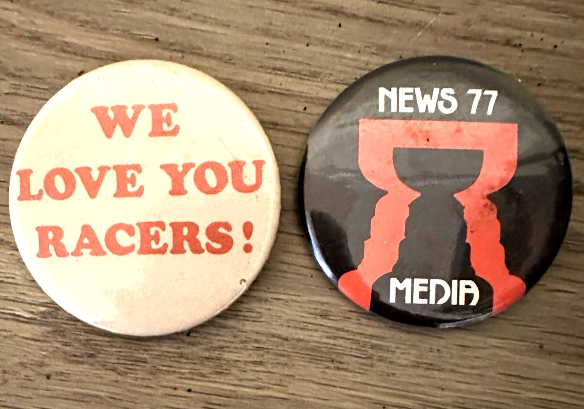 Vintage WHA, We Love You Indianapolis Racers & News 77 Media Via Button