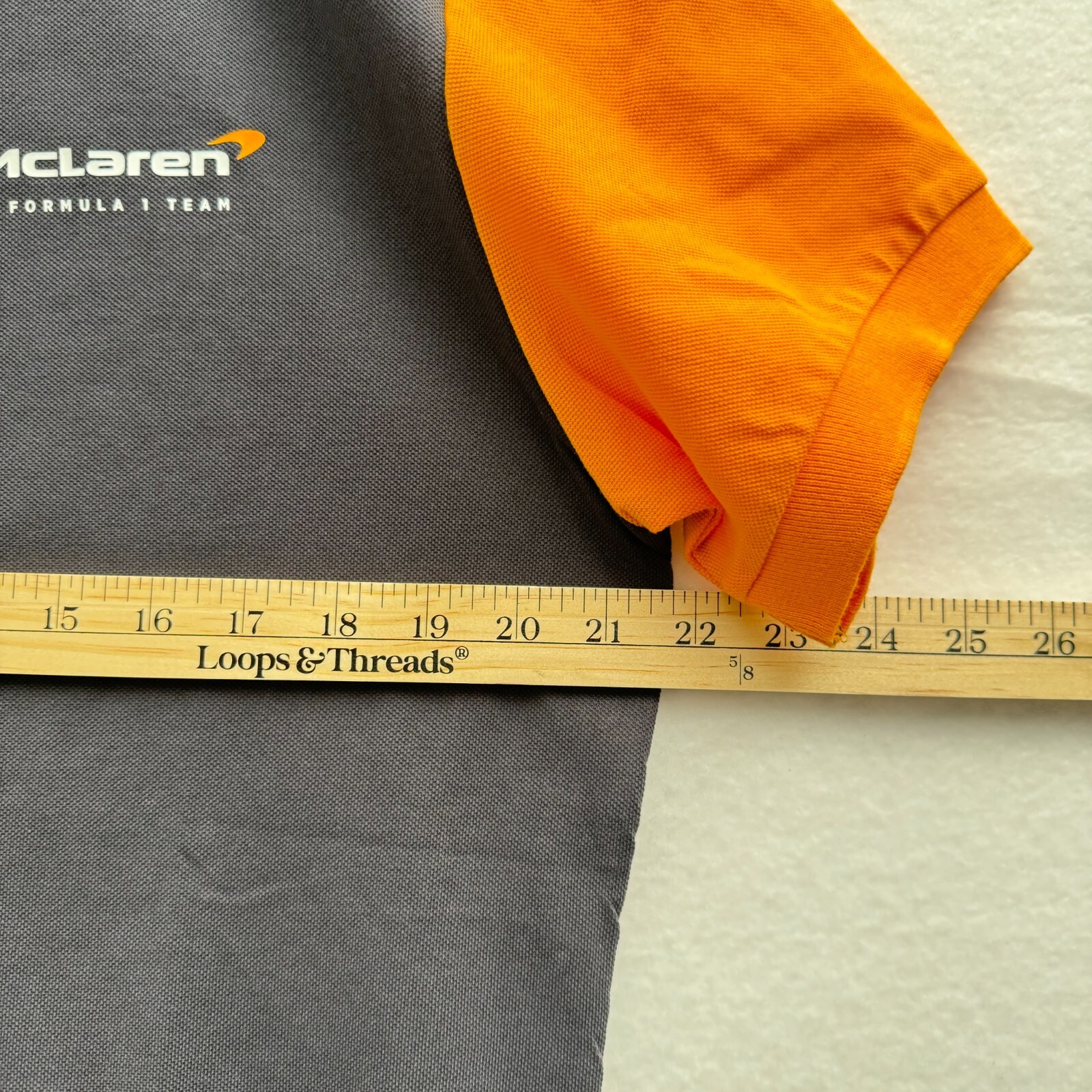 F1 McLaren Formula 1 Team Medallia Men’s Large Polo Shirt Orange/Gray