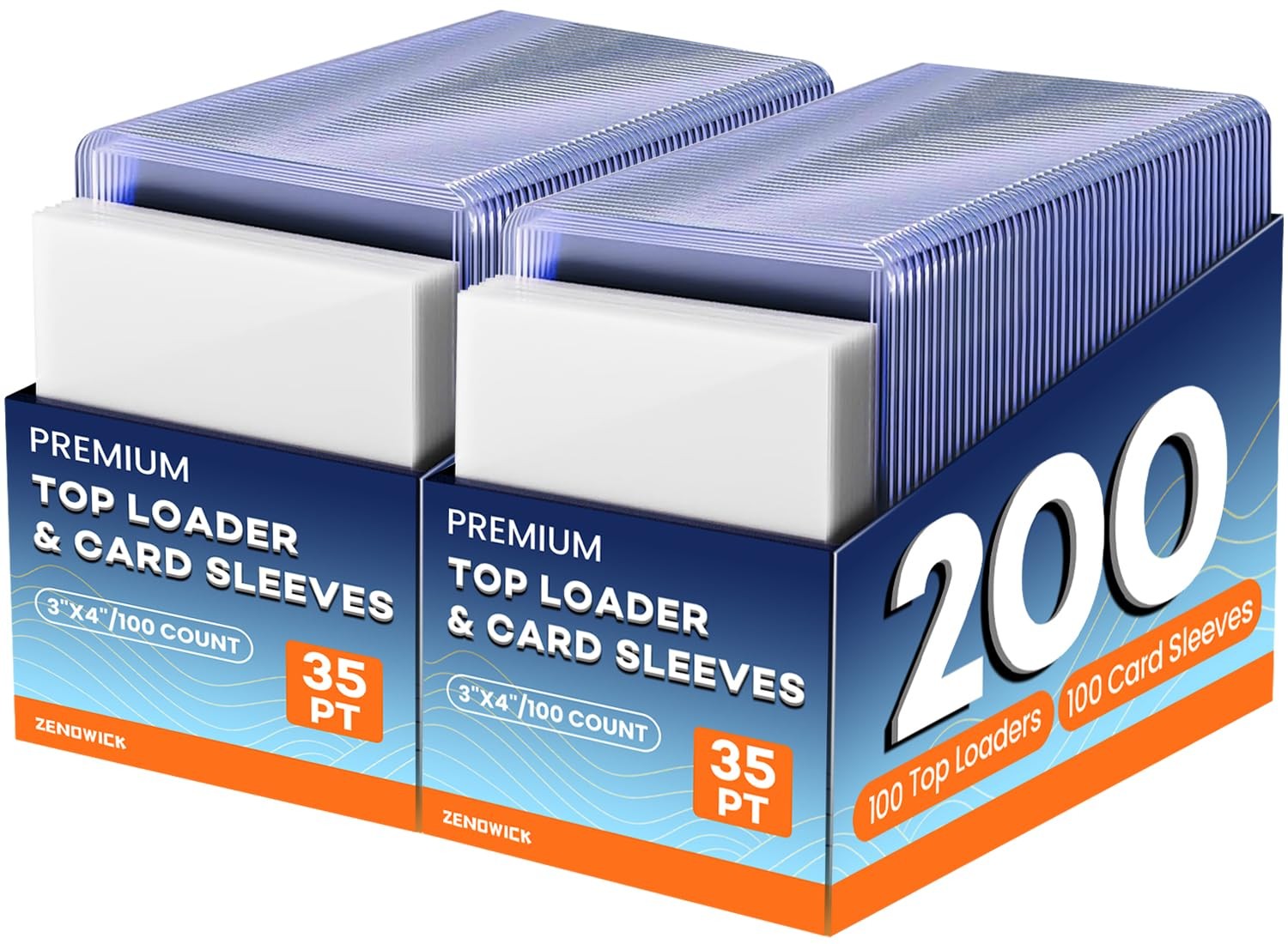 200 Card Sleeves Top Loaders for Cards, 3″ x 4″ Hard Plastic Toploaders