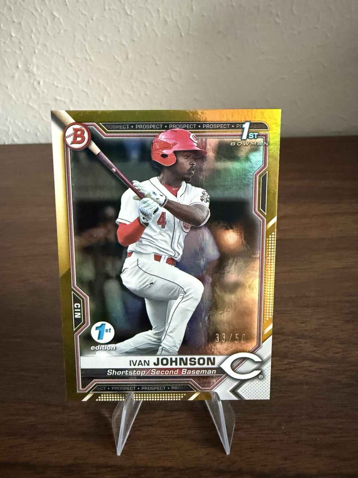 2021 Bowman – Chrome Prospects Ivan Johnson #BCP-149 Gold Refractor /50 (RC)