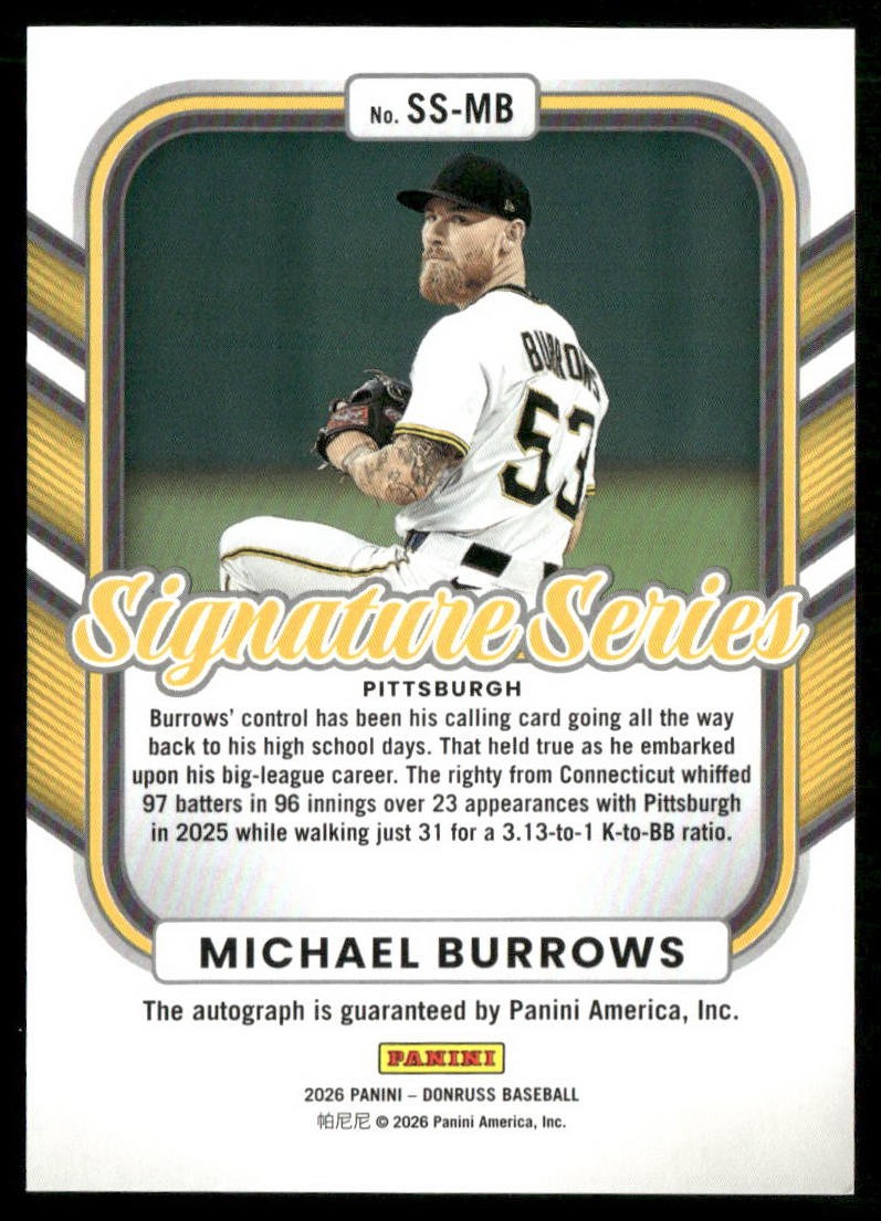 2026 Donruss #SS-MB Michael Burrows Signature Series