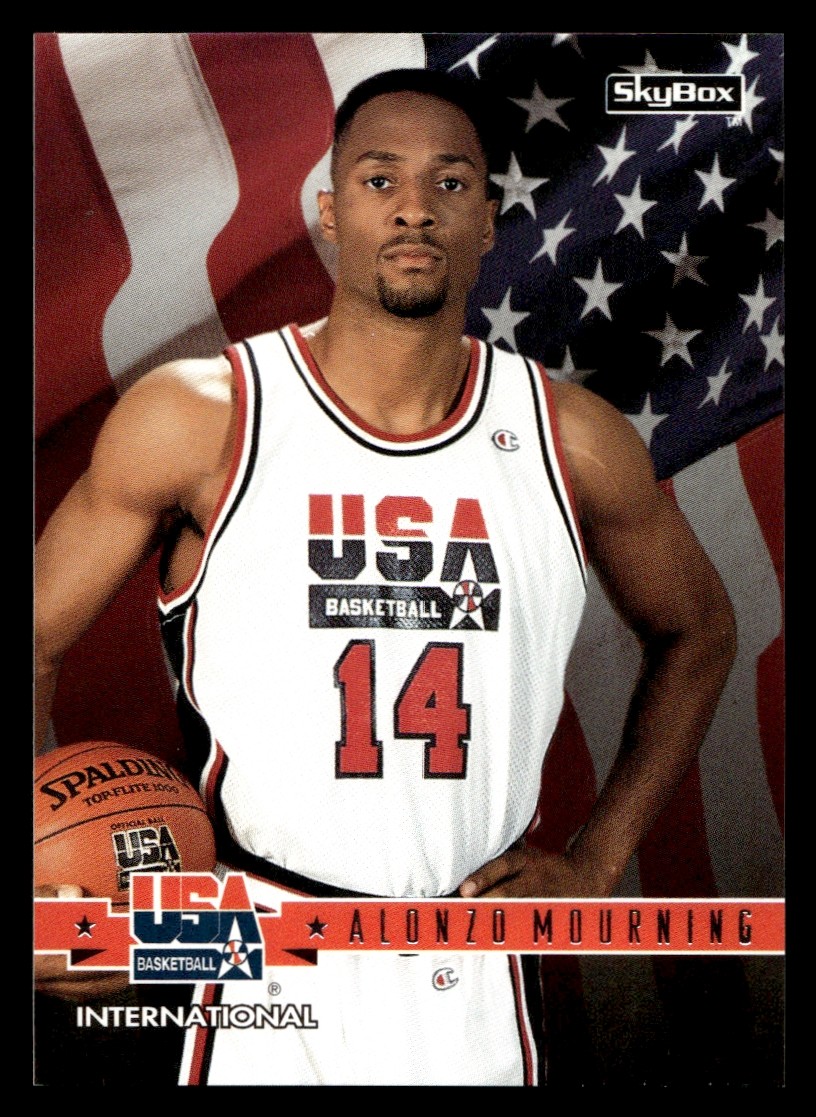 Alonzo Mourning 1994 SkyBox USA #1 USA Silver