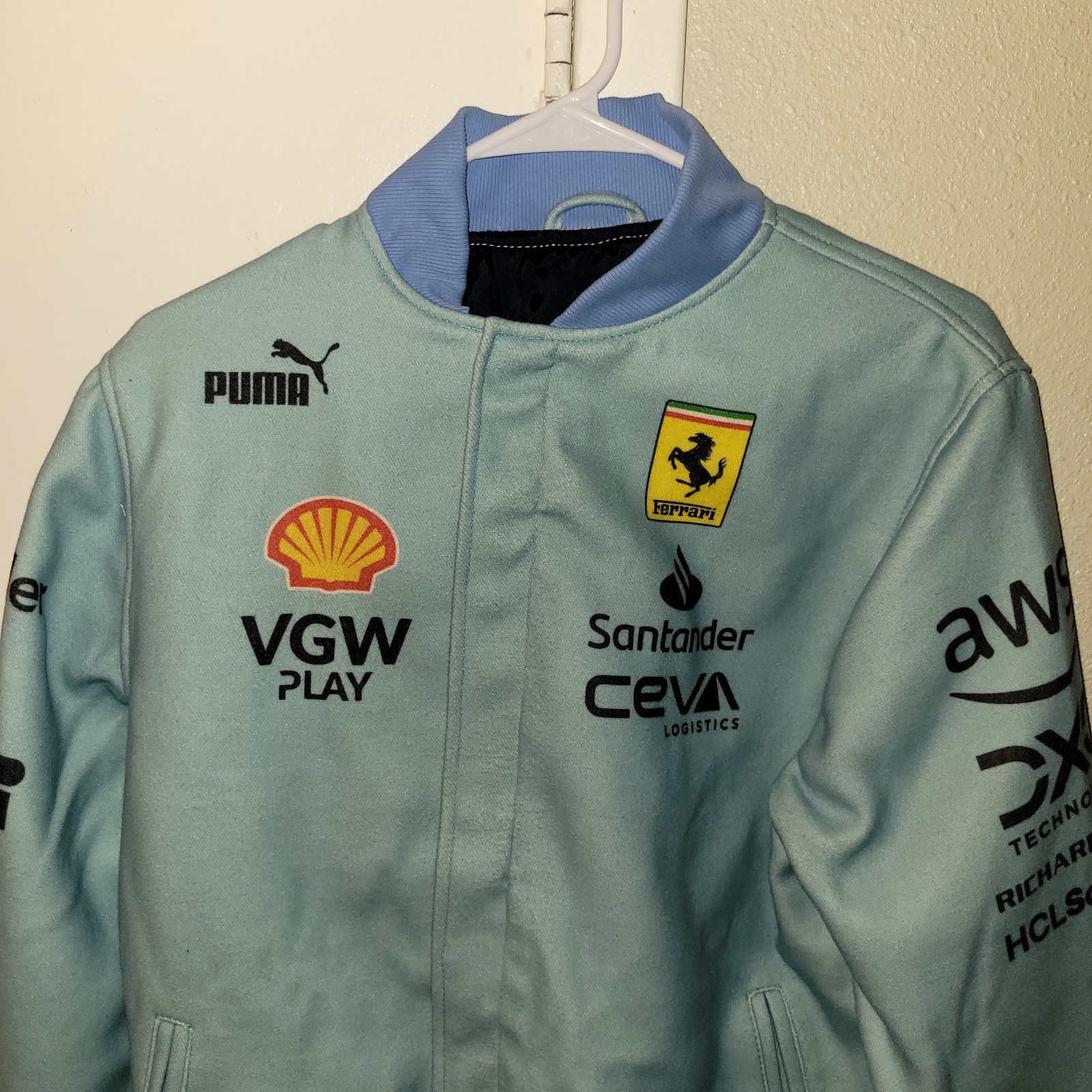 Scuderia Ferrari F1 2024 Miami GP Team Varsity Jacket L FAST SHIP✈ MAKE AN OFFER