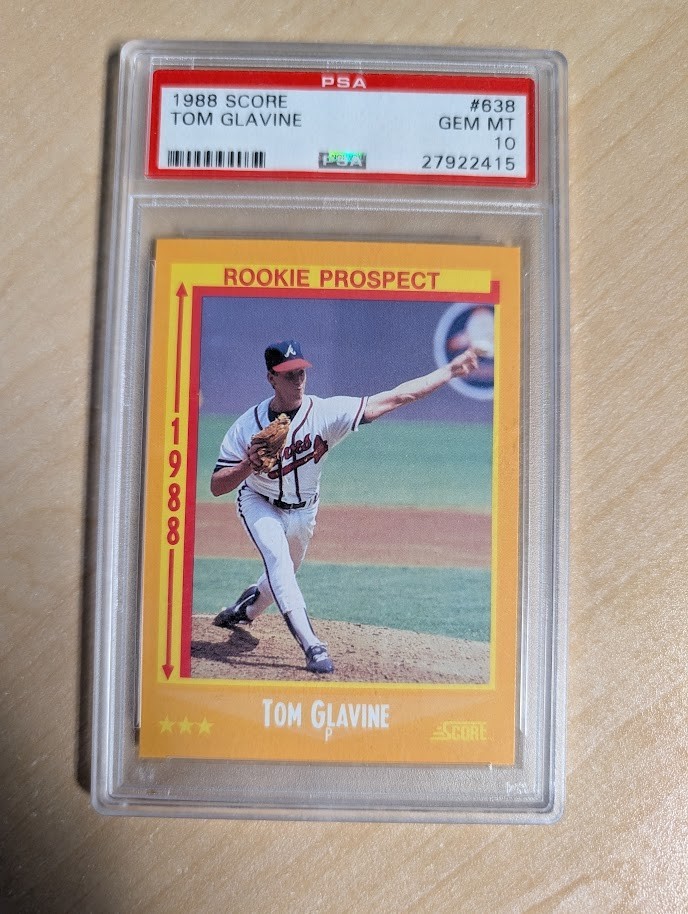 1988 SCORE #638 TOM GLAVINE RC BRAVES HOF ROOKIE PROSPECT PSA 10