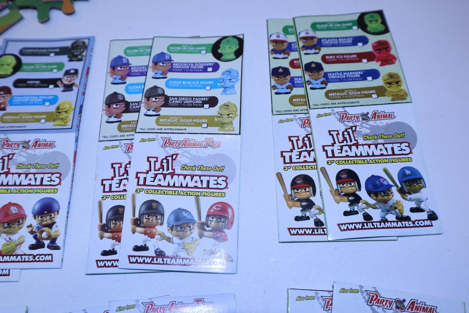 Lot of MLB TeenyMates PVC 1″ Figures Series 1-4 with 9 Rares Checklists Puzzles