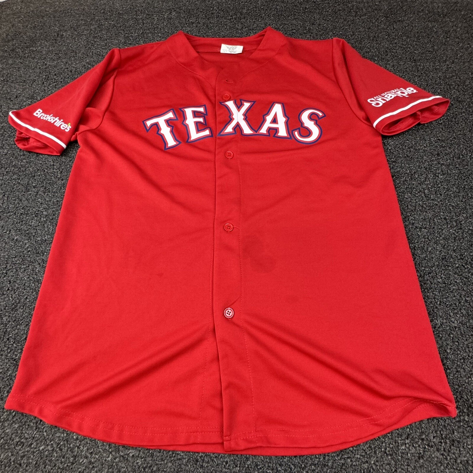 Texas Rangers #84 Prince Fielder Mens XL Red Match Up Jersey Snapple Promo Shirt