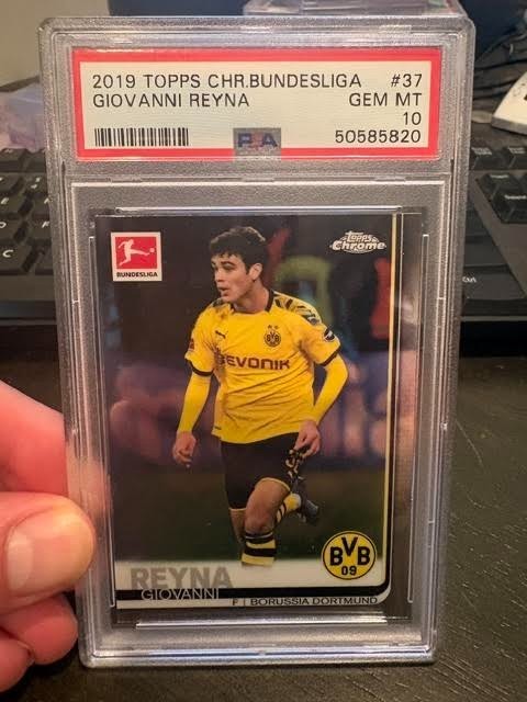 2019-20 Topps Chrome Bundesliga Giovanni Reyna RC PSA 10 USA WORLD CUP