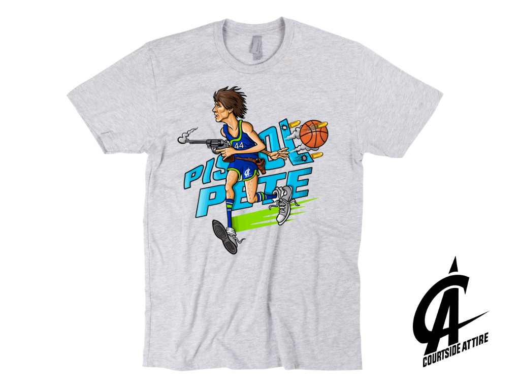 Pistol Pete Maravich Caricature Shirt Mens Unisex Adult