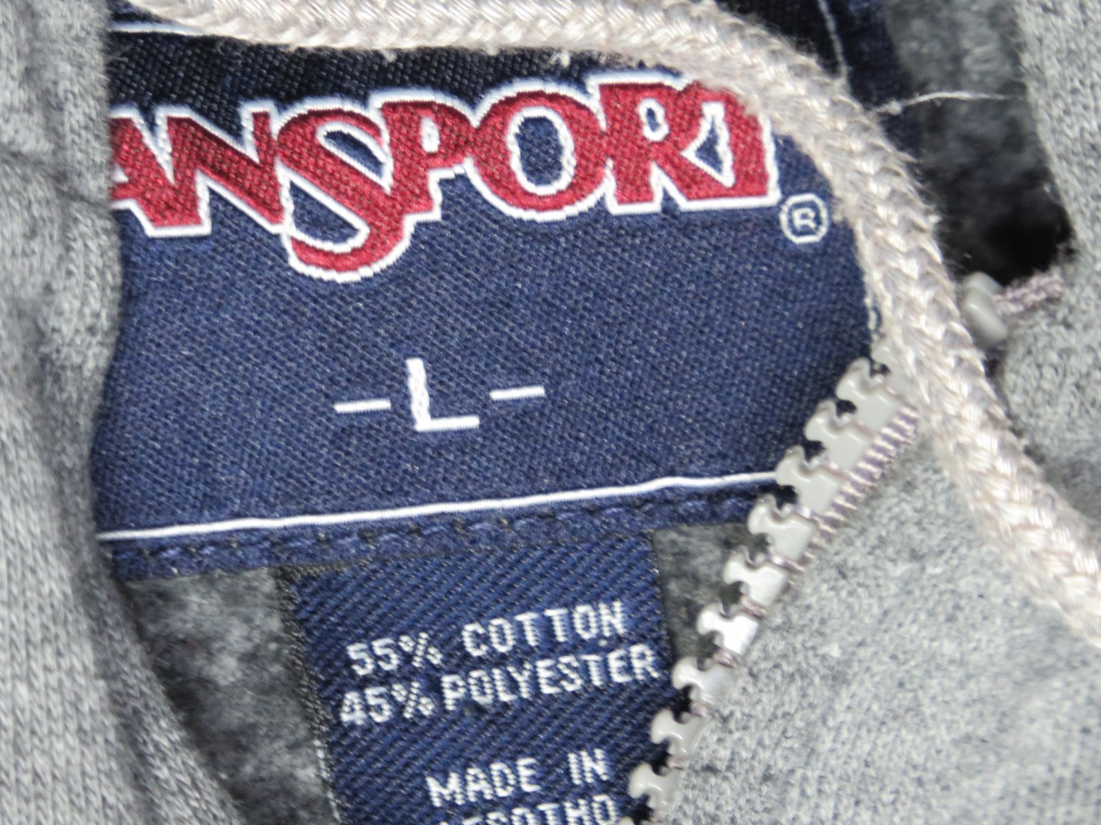 UNITED STATES NAVY USN MENS SHIRT MENS L HEATHER GRAY HOODIE JACKET ZIP JANSPORT