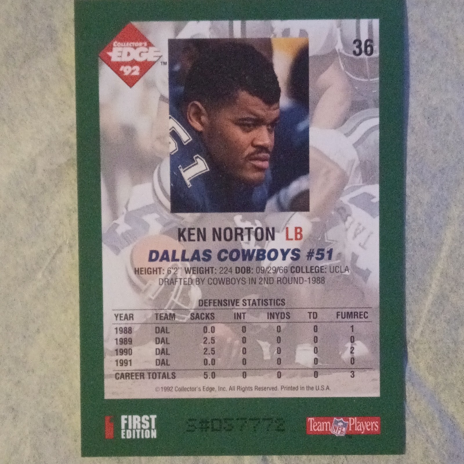 Collector’s Edge 1992-93 NFL Football 6-Card Lot 1st Edition Boss Squad