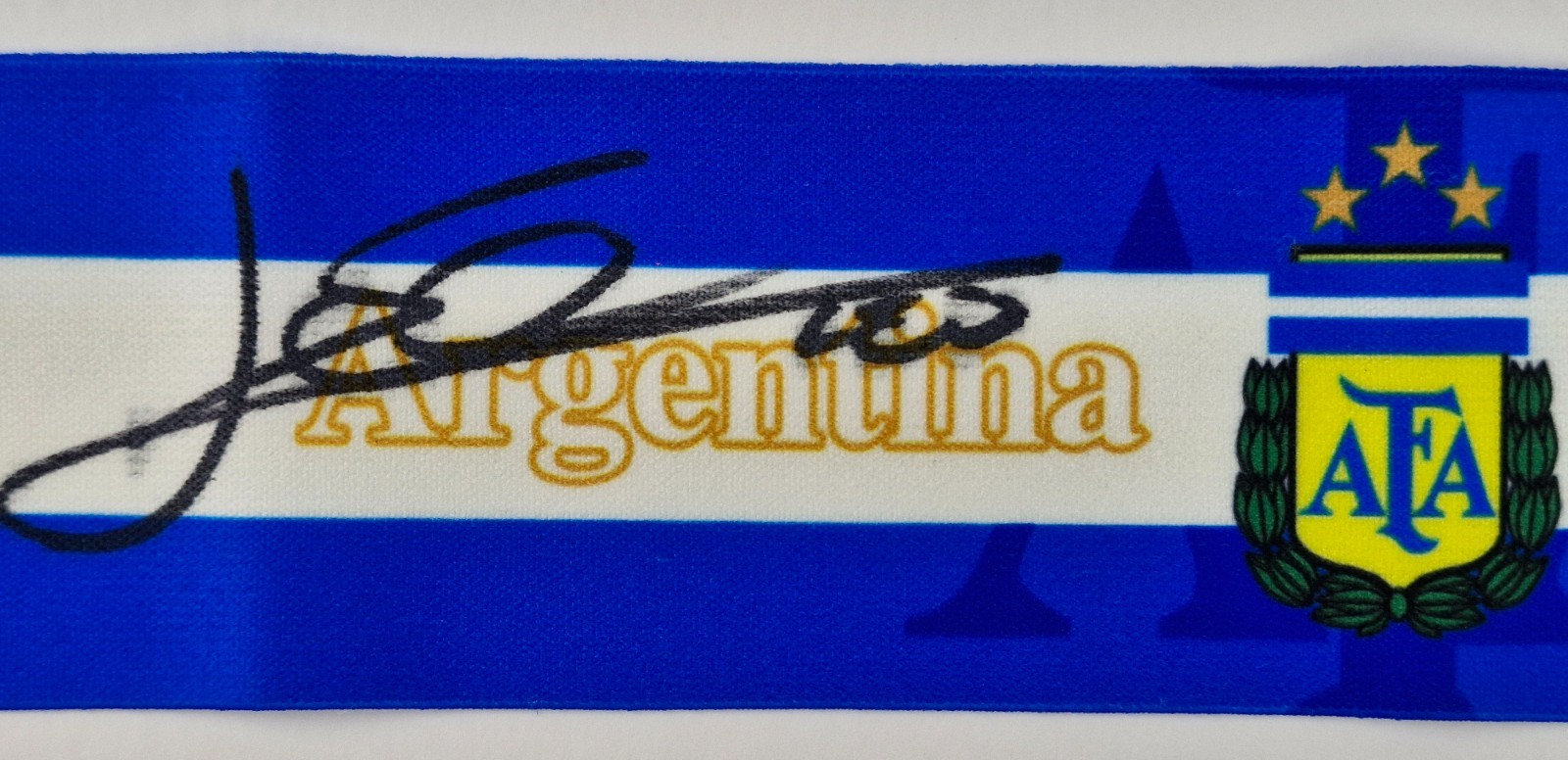 Lionel Messi+Cristiano Ronaldo captains armbands Hand Signed W/COA+Free shipping