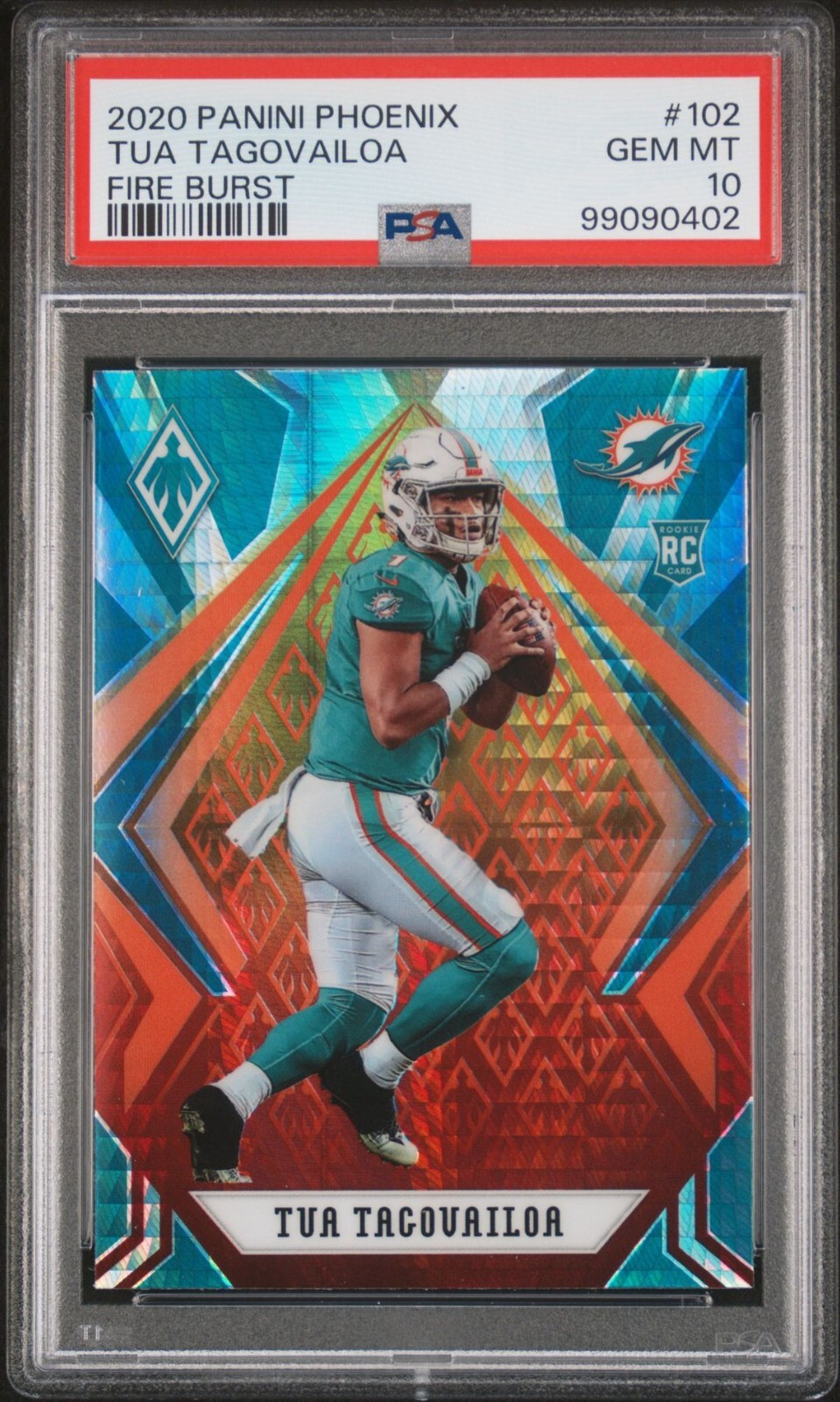 2020 Phoenix TUA TAGOVAILOA Fire Burst #102 PSA 10 GEM MINT Rookie Card RC