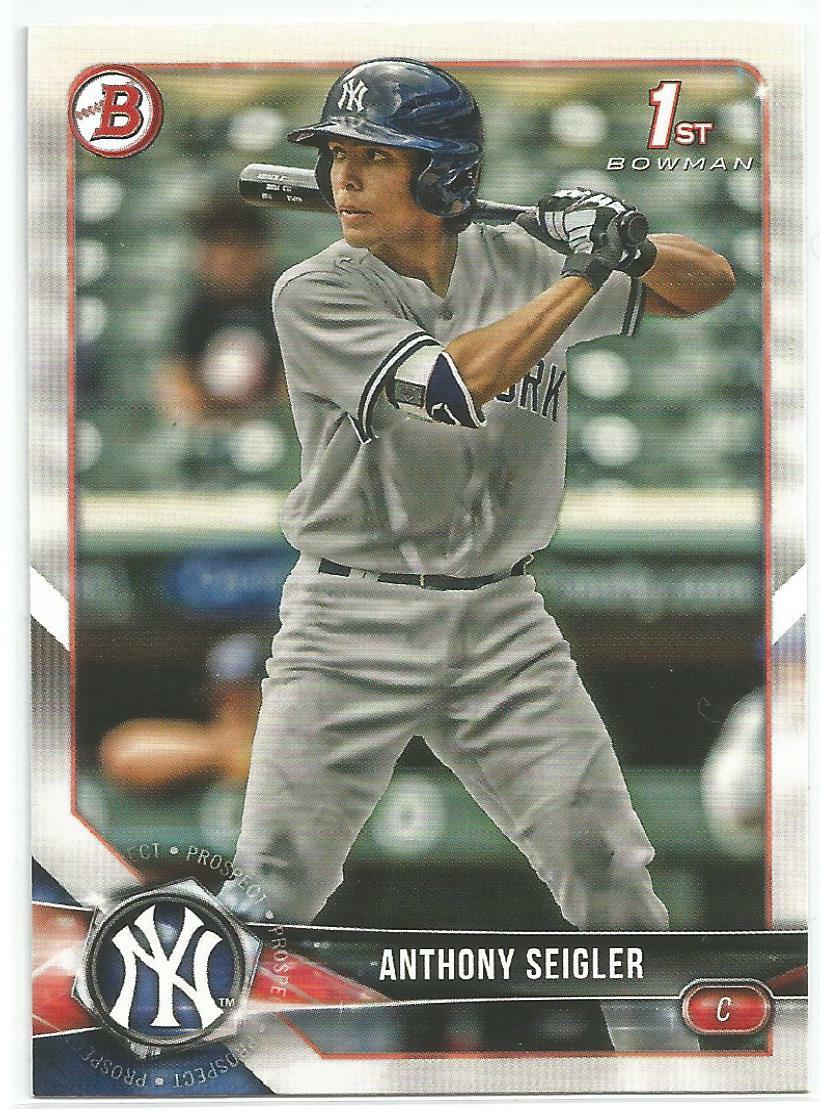 Anthony Seigler NY Yankees 2018 Bowman Draft 1st Bowman Card