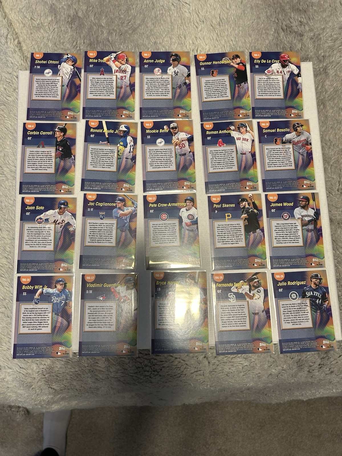 2026 Topps Series 1 Titans Of The Game Complete Set #TOG1-TOG20 20 Card Set