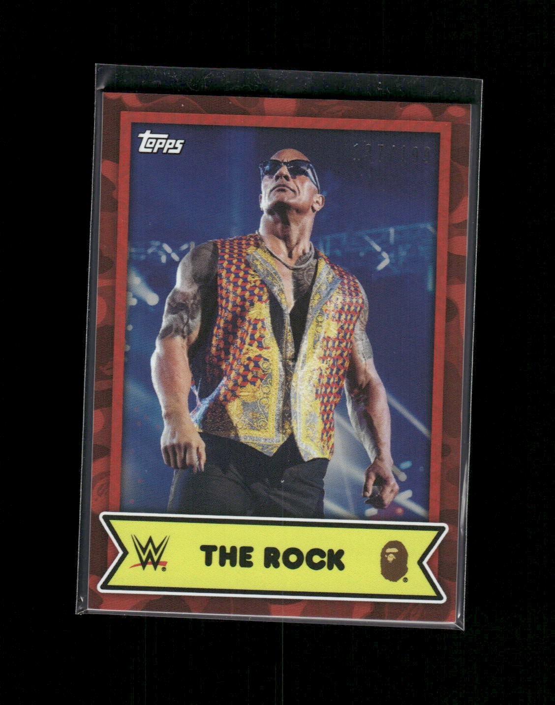 2025 Topps WWE x Bape The Rock #3 Red Camo /199