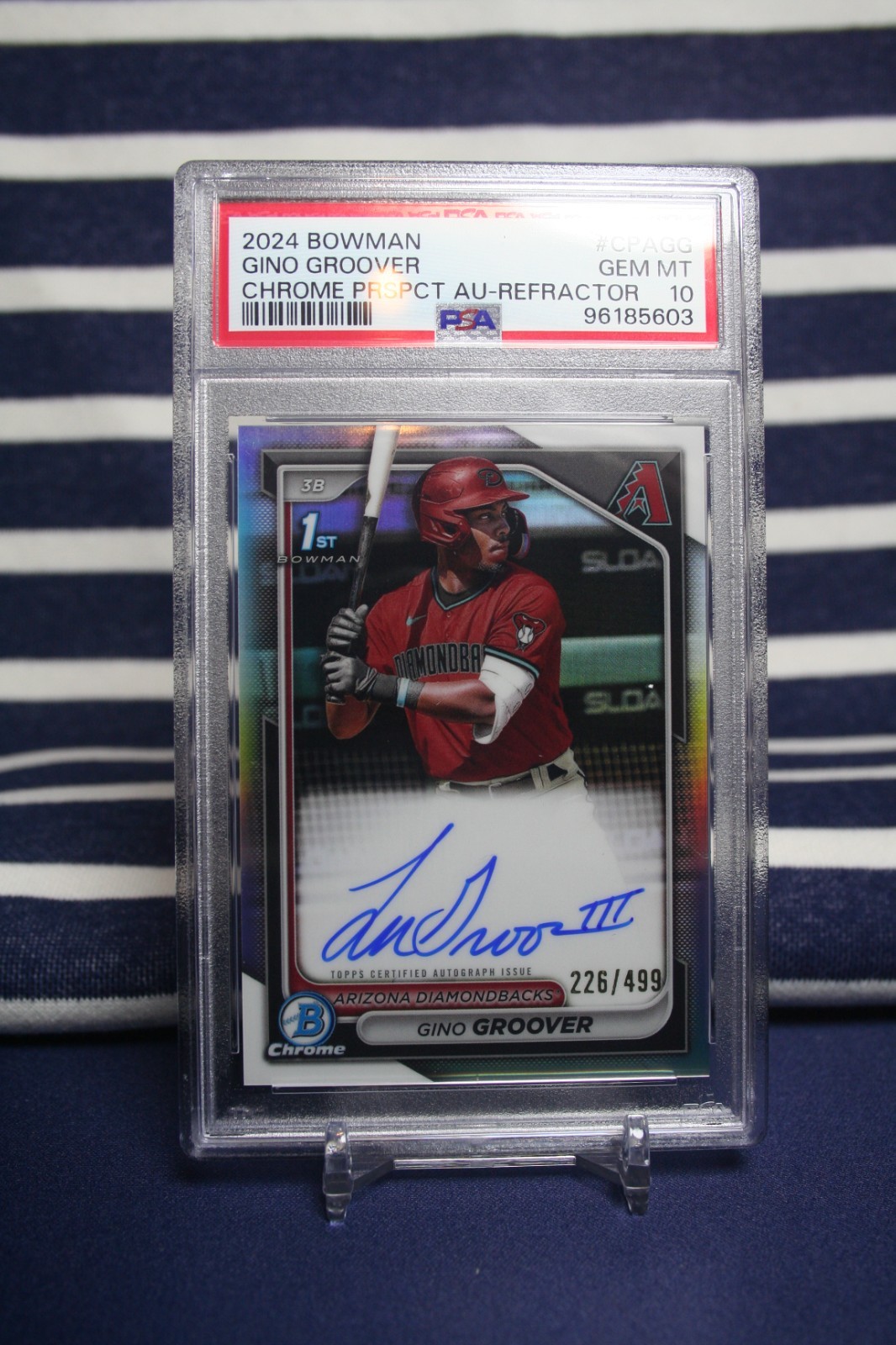 2024 Bowman | Gino LuJames Groover | 1st Bowman Refractor Auto /499 | PSA 10