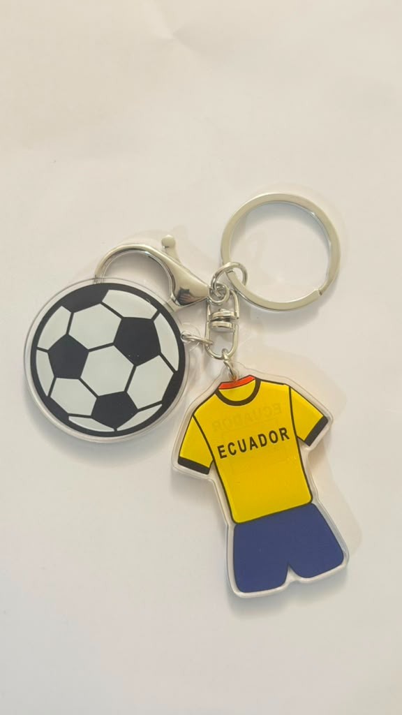 yellow/blue Men’s Ecuador 2026 jersey player version + Ecuador keychain