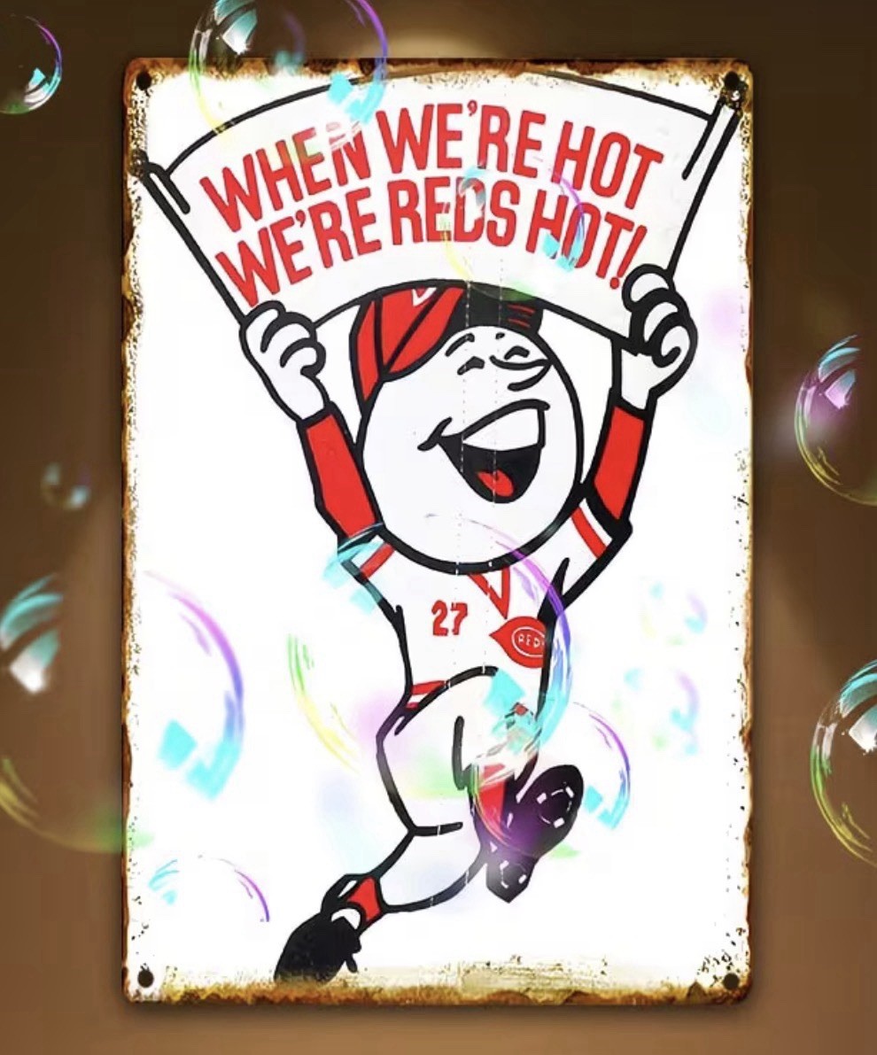 New Cincinnati Reds 8×12 Metal Sign MLB Sports Fan Man Cave Bar Garage Red Hot