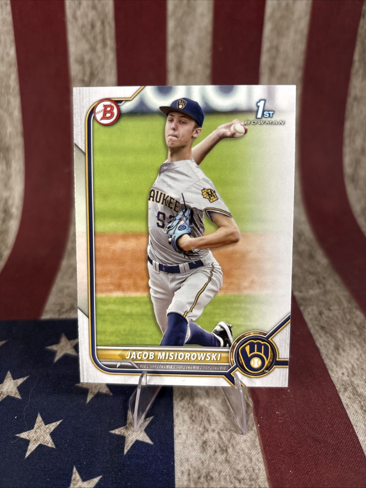2022 Bowman Draft 1st Edition #BD-132 – Jacob Misiorowski 1st rookie Brewers rc