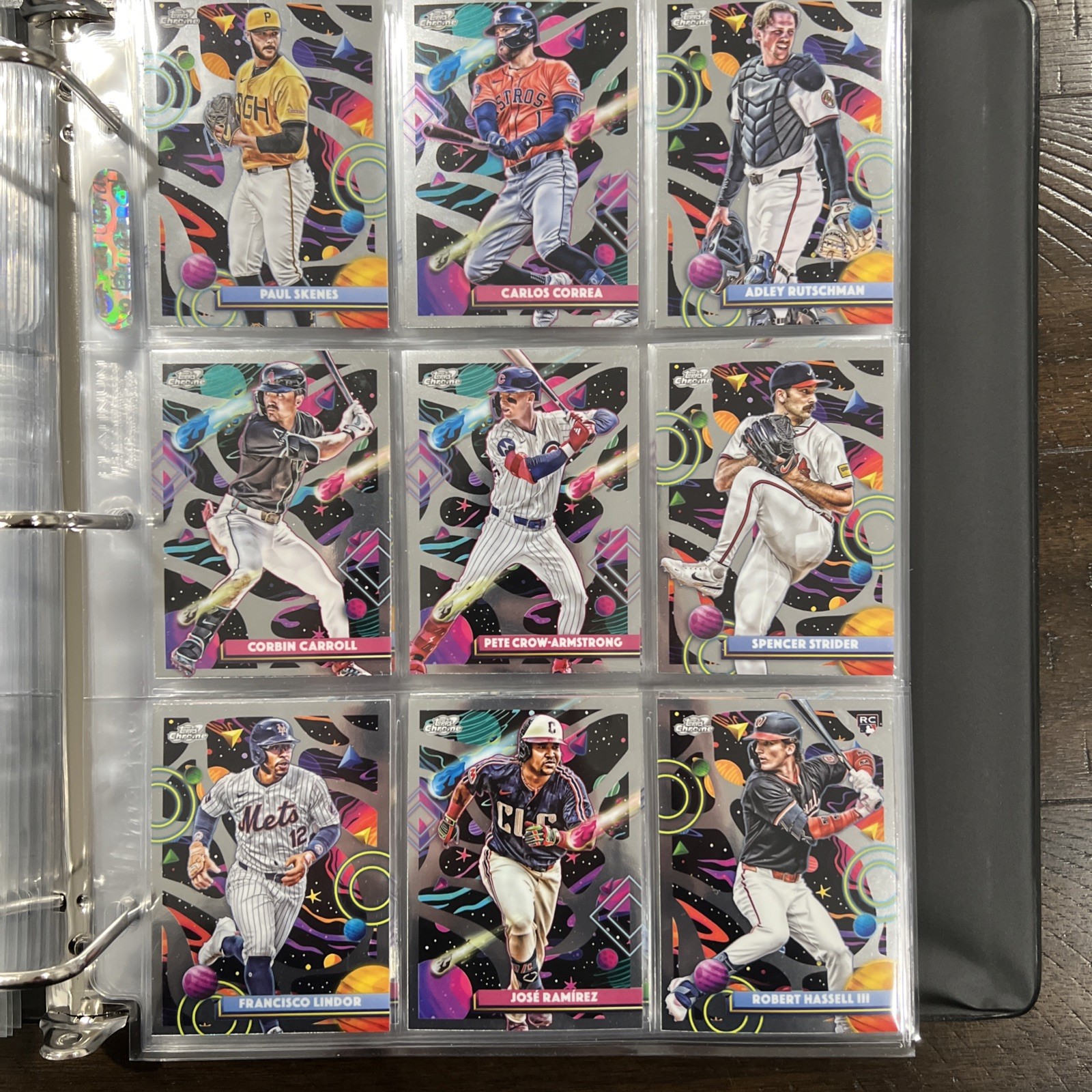 2025 Topps Cosmic Chrome Base Set Lot – All 200 Cards, In Order, With Binder