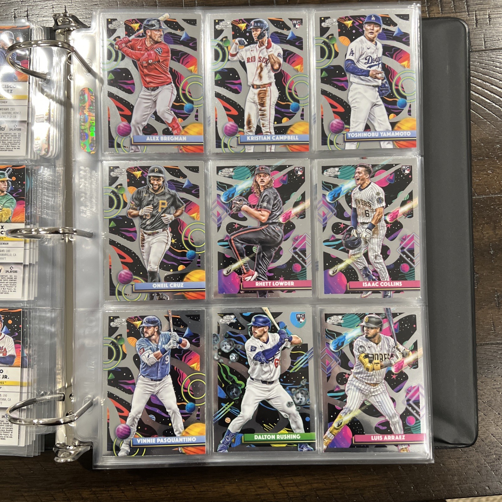 2025 Topps Cosmic Chrome Base Set Lot – All 200 Cards, In Order, With Binder